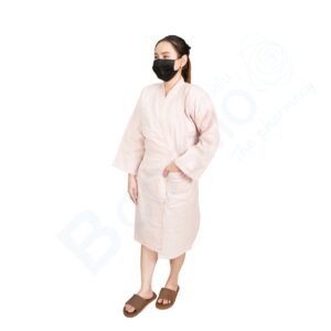 ชุดคลุมกิโมโน ตัวสั้น สีชมพู